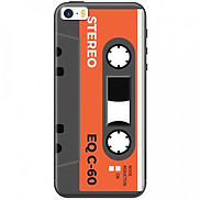 Ốp lưng dành cho iPhone 5, iPhone 5S, iPhone SE mẫu Cassette xám cam