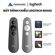 Bút trình chiếu Logitech R500S Bluetooth Usb 2.4 GHz, con trỏ Laser 20m
