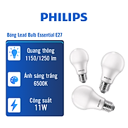 Combo 3 bóng Philips LED bulb Essential E27 11W ánh sáng trắng 6500K