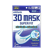 Khẩu trang ngăn khói bụi Unicharm 3D Mask Super Fit Ngăn được bụi mịn PM10