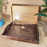 Khay gỗ đa năng nguyên khối cao cấp có tay cầm dày 4cm dùng để bưng bê