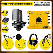 Combo thu âm, livestream Micro TakStar TAK35, Sound card XOX K10 Jubilee