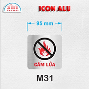 Icon Alu 9.5x9.5cm bạc xước