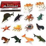 Đồ chơi 12 mô hình Cá Biển sống động Animal World 4-7 cm cho bé 3 tuổi