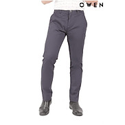 OWEN - Quần kaki nam Owen chất thô giấy mềm mại co dãn màu xám đậm 21995