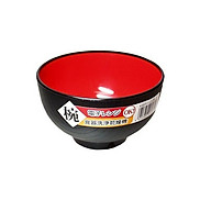 Bát nhựa ăn cơm Nakaya 420ml - Màu đen lòng đỏ - Made in Japan