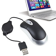 Chuột Mouse quang có dây rút cổng USB kết nối với máy tính laptop cho văn