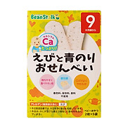 Bánh Gạo Ăn Dặm Vị Cá Mòi, Tôm & Tảo Xanh Beanstalk Nhật Bản Cho Trẻ Từ 9