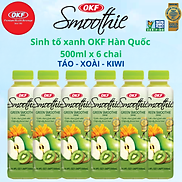 Nước sinh tố trái cây xanh Táo - Xoài - Kiwi OKF Hàn Quốc 500ml x 6 chai