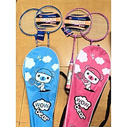 Cặp vợt cầu lông tốt có bao đựng hai màu hồng và xanh quần vợt đánh cầu