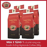 Combo 4 gói Cà phê Rang xay Truyền thống Highlands Coffee 200g