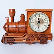 Đồng hồ gỗ mô hình đầu máy tàu lửa để bàn cao cấp Salydecor