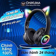 Tai nghe chơi game không dây Bluetooth tai mèo ONIKUMA B90 Đen với micrô