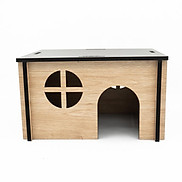 Hộp gỗ đồ chơi nhà cho chuột Hamster H8 hình chữ nhật cứng cáp dễ lắp rap