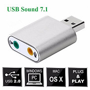 Đầu USB Sound 7.1 card âm thanh 3D vỏ nhôm cao cấp