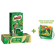 Tặng Túi Đeo Chéo Chữ Nhật Milo Sữa lúa mạch MILO thùng 48 hộp x 110ml