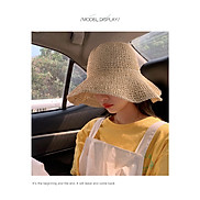 Mũ nón đi biển rộng vành cói nữ gấp gọn thoáng khí mát mẻ thời trang Hàn
