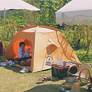 Lều cắm trại du lịch dã ngoại lều 4 người vải canvas chống thấm chống nóng