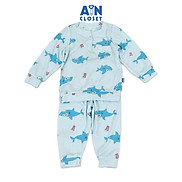 Bộ quần áo Dài bé trai họa tiết Cá Mập Xanh thun cotton - AICDBTVLVYLY