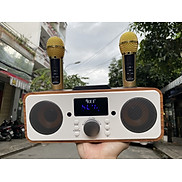 Loa karaoke bluetooth KEI K06 - Tặng kèm 2 micro không dây có màn hình LCD