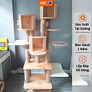 Nhà cây cho mèo - nhà mèo bằng gỗ độc đáo nhiều ĐỒ CHƠI CAO 185CM mèo thỏa