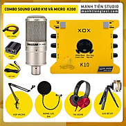Combo thu âm, livestream Micro TakStar PC-K200, Sound card XOX K10 Jubilee