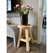 Ghế đôn tròn gỗ thông FEGO cao 45cm phù hợp với bàn ăn và làm việc