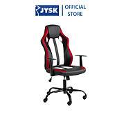 Ghế gaming JYSK Havdrup da PU đen đỏ R65xS70xC113 125cm