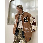 Áo Varsity Jacket - Áo Khoác Bomber Cardigan họa tiết chữ B.K phối bo Siêu