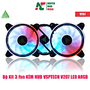Bộ Kit 3 Fan Kèm Hub VSPTECH V207 LED ARGB - Hàng Chính Hãng