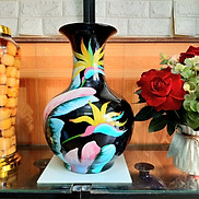 Bình cắm hoa, bình trang trí sơn mài vẽ tay 3D gốm sứ Bát Tràng cao cấp