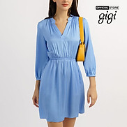 GIGI - Đầm mini cổ V tay dài xếp li thời trang G2101D221170-25