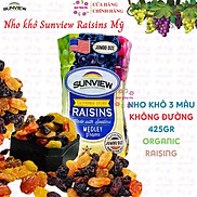 Quà Tết Nho khô Sunview Raisins Mỹ không hạt 3 màu giàu Vitamin khoáng chất