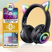 ONIKUMA B90 Tai nghe chụp tai không dây Bluetooth 5.0 tai mèo màu hồng nữ