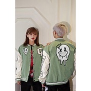 Áo Khoác Bomber Nhung Tăm 2 Lớp Jacket Varsity Logo Thêu G Form rộng