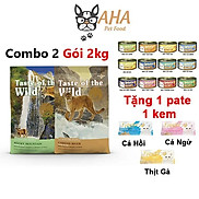 Thức Ăn Cho Mèo Taste Of The Wild Combo 2 bao 2kg Tặng 1 pate + 1 sốt kem