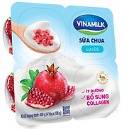 Sữa chua ăn Vinamilk vị lựu đỏ ít đường - Thùng 24 hộp x 100g