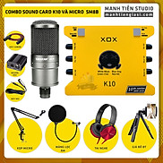 Combo thu âm, livestream Micro TakStar SM8B, Sound card XOX K10 Jubilee