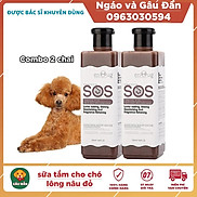 Combo 2 chai Sữa tắm SOS cho chó lông nâu đỏ chai 530ml màu nâu HÀNG CHÍNH