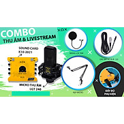 Combo thu âm, livestream Micro LGT 240, Sound card XOX K10 Jubilee