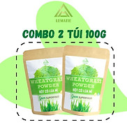 Combo 02 túi Bột cỏ lúa mìsấy lạnh nguyên chất Lematie giảm cân, detox