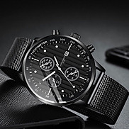 Đồng hồ nam đeo tay ECONOMICXI chạy lịch ngày dây thép mành cao cấp