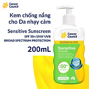 Kem chống nắng dành cho da nhạy cảm Cancer Council Sensitive SPF50+ PA+++