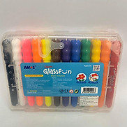 Bút vẽ lên kính nhập khẩu Hàn Quốc AMOS GlassFun Multi Crayons 12 màu