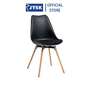 Ghế bàn ăn JYSK Kastrup chân sồi, đệm ngồi bọc vải da