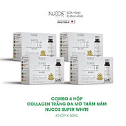 Combo 4 hộp Collagen trắng da mờ thâm nám Nucos Super White 50ml x 40 chai