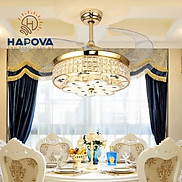 Quạt có đèn, quạt trần đèn chùm trang trí phòng khách HAPOVA ALITAR 8055 +