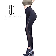 Quần dài thể thao nữ tập gym yoga phối lưới có túi lưng cạp cao siêu hot