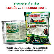 Combo 1 gói Chế phẩm EM gốc và 1kg Nấm đối kháng Trichoderma TRIBAC. Ủ