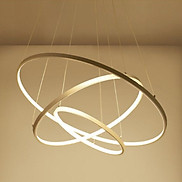 Đèn thả trần - đèn trần trang trí phòng khách 3 vòng to 3 chế độ màu ánh